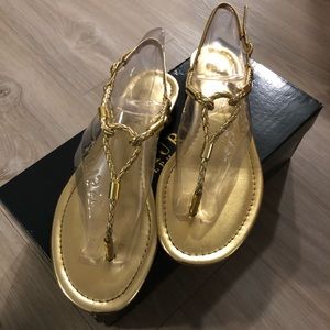 Gold Ralph Lauren Sandals - Sz 7